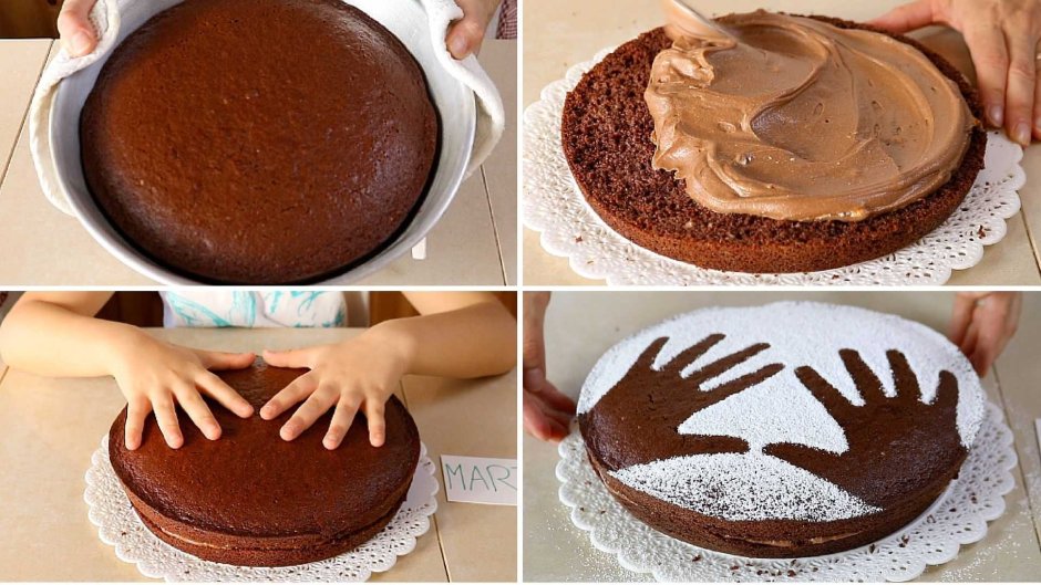 Простой способ украшения шоколадного торта