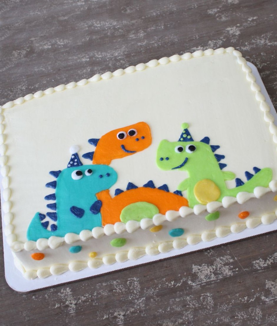Торт динозавр из крема