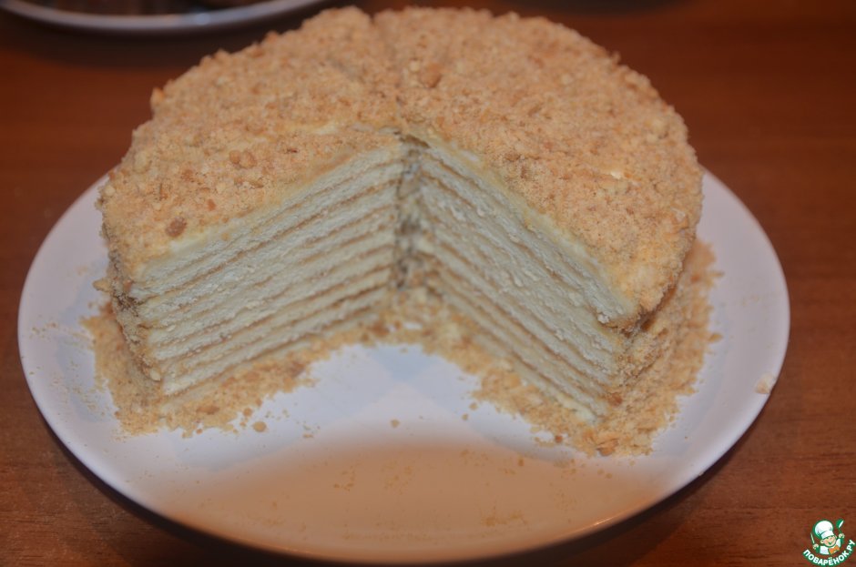 Торт на сковороде со сметанным кремом