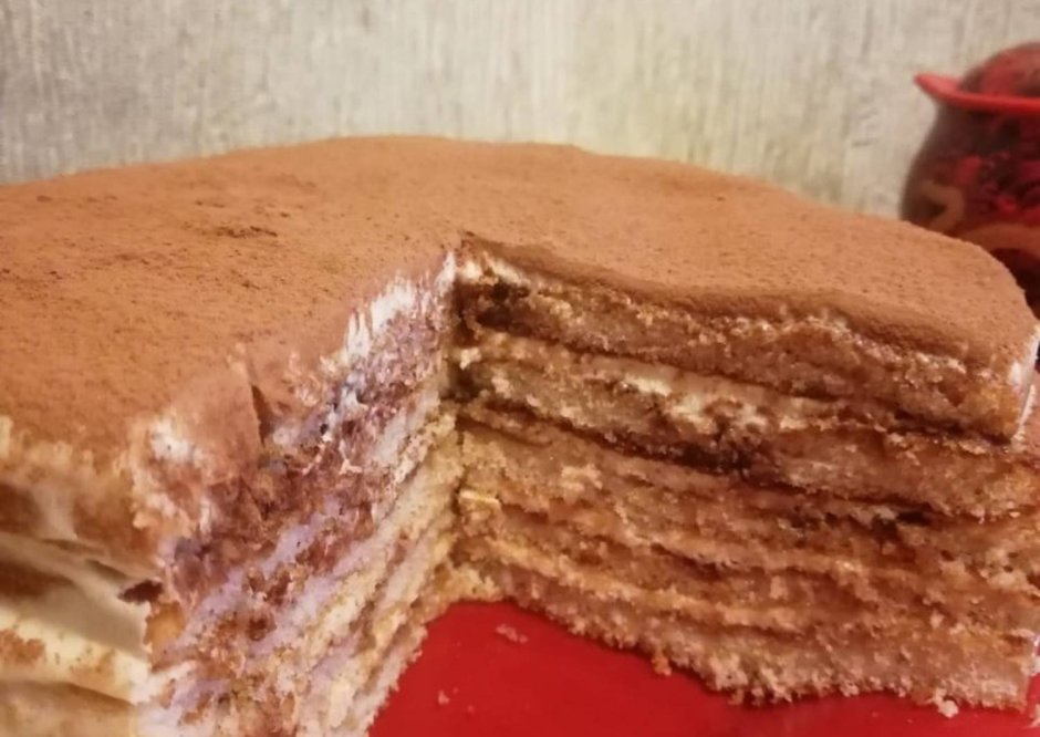 Торт тирамису из печенья без выпечки