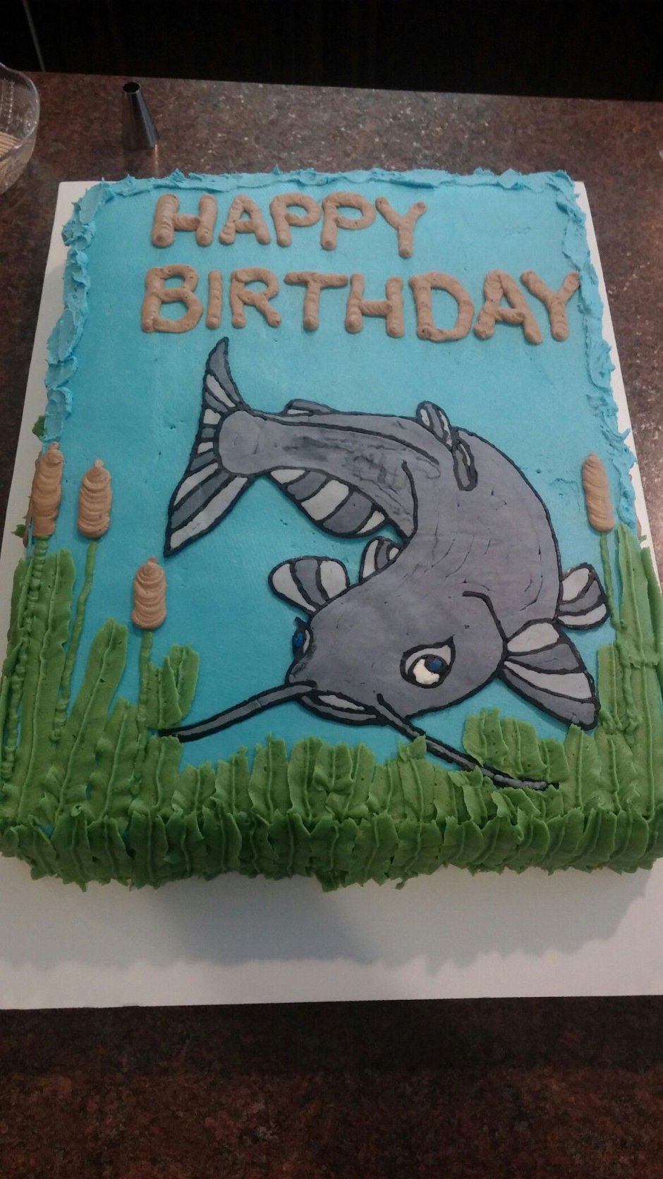 Торт рыбаку на день рождения кремовый