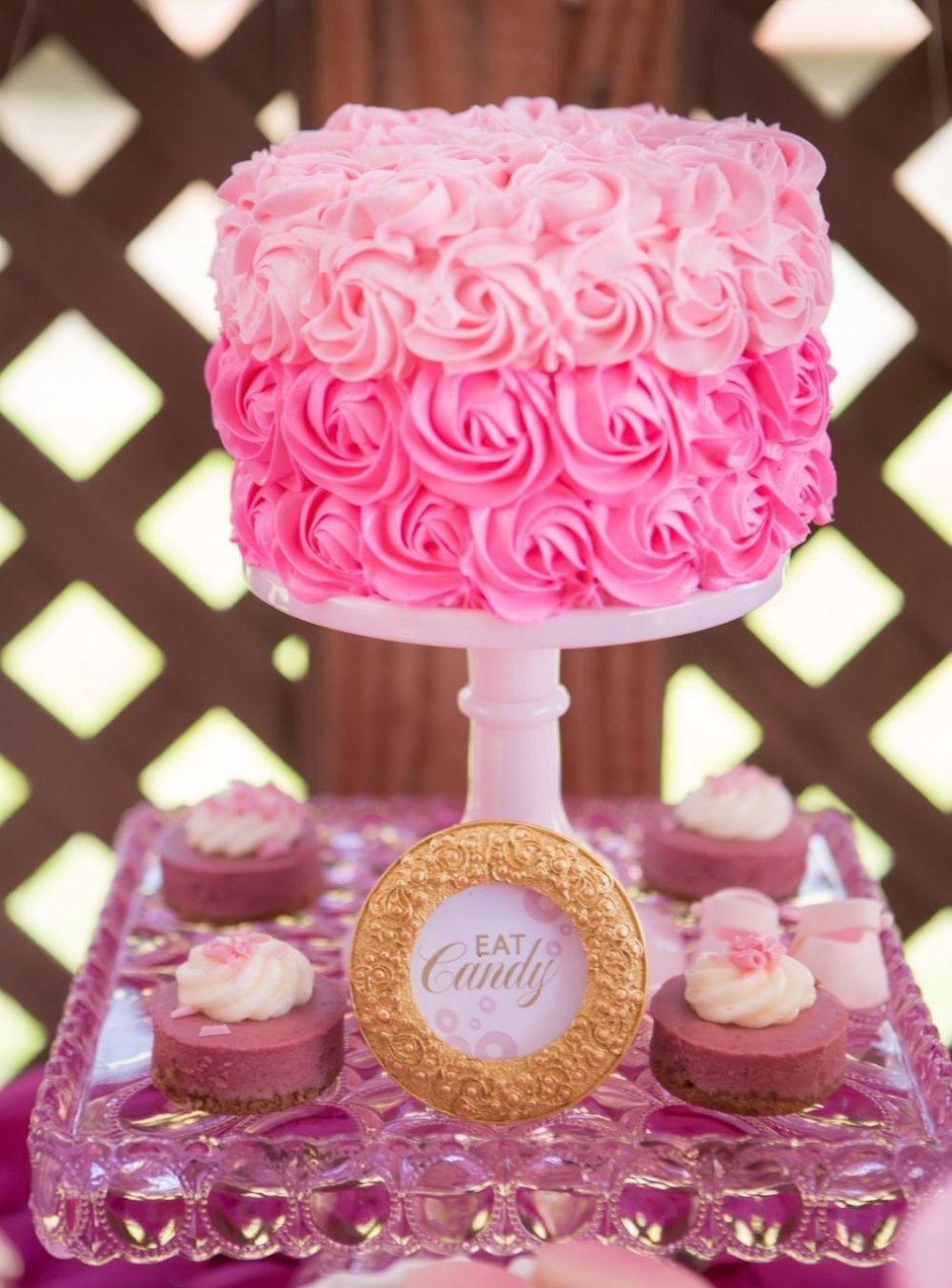 Девчачий розовый торт
