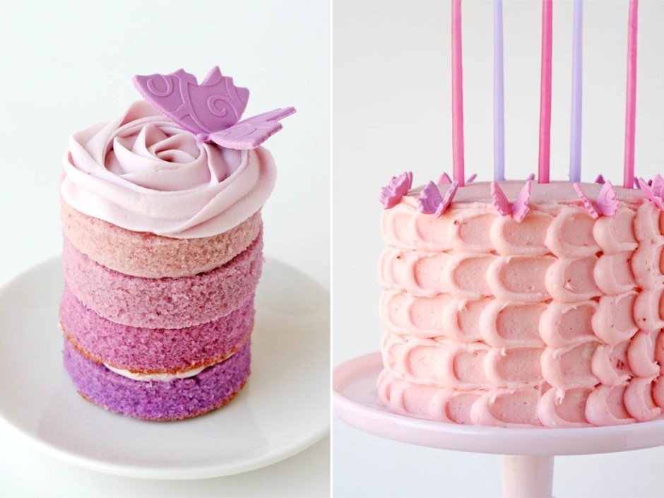 Украшение розового торта