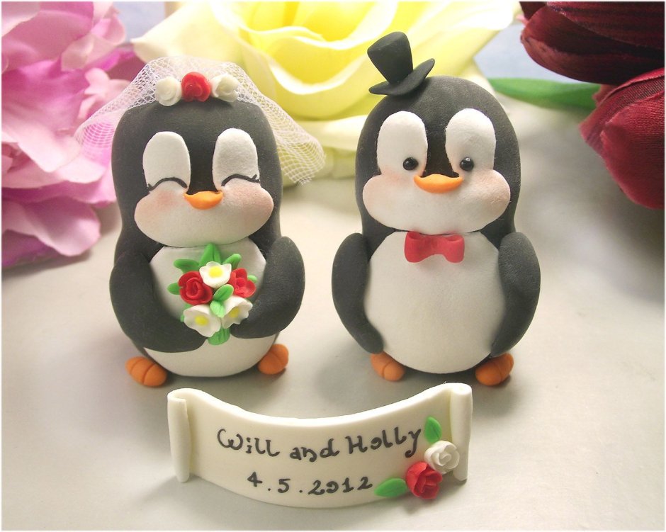Свадебные фигуры пингвины