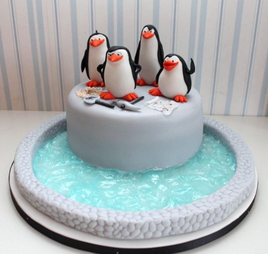 Детские торты с пингвинами