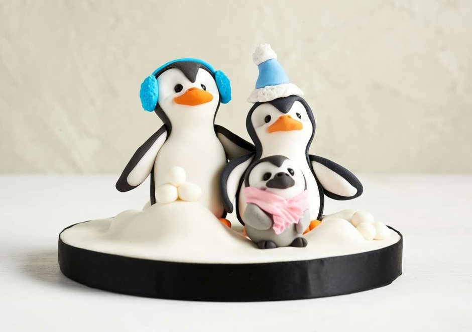 Лепка из мастики для торта пингвинов