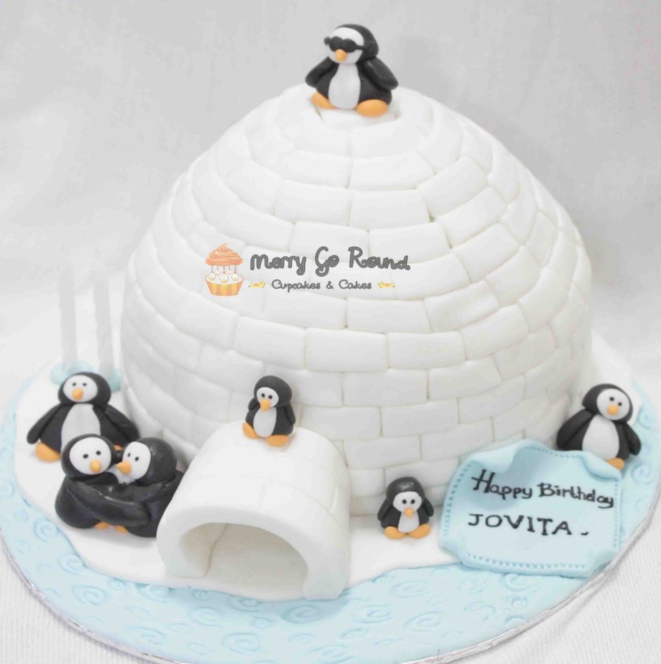 Торт с пингвинами и иглу