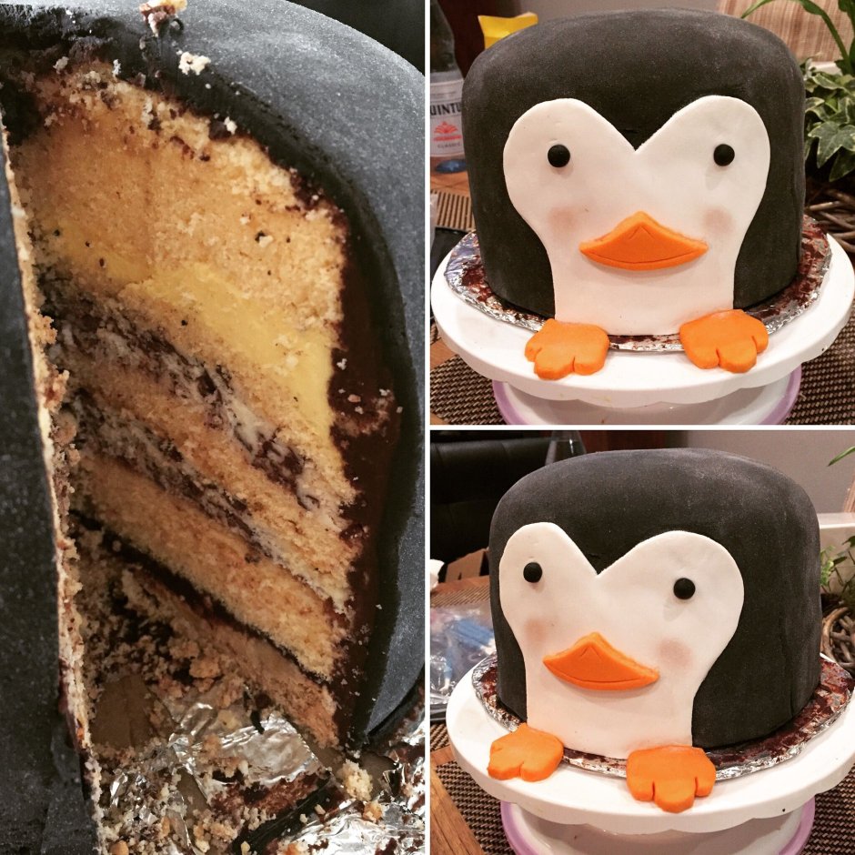 Бенто торт с пингвином