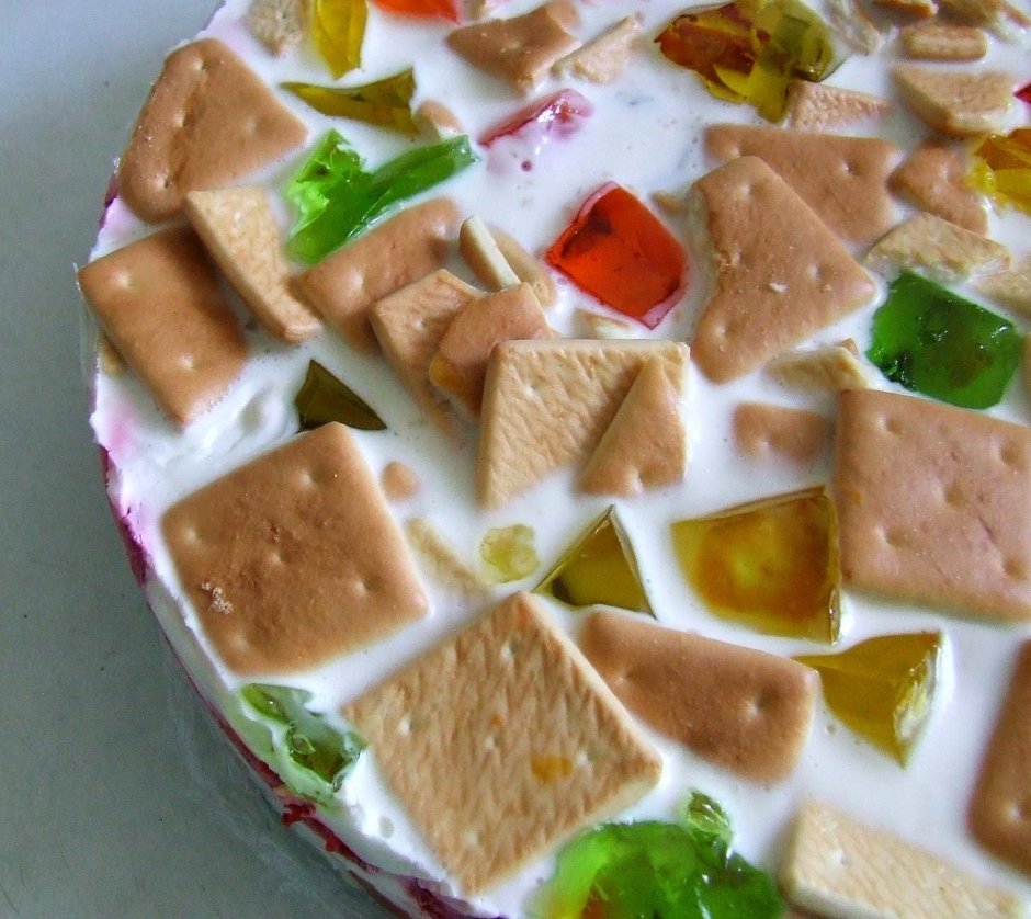 Торт мозаика с желе