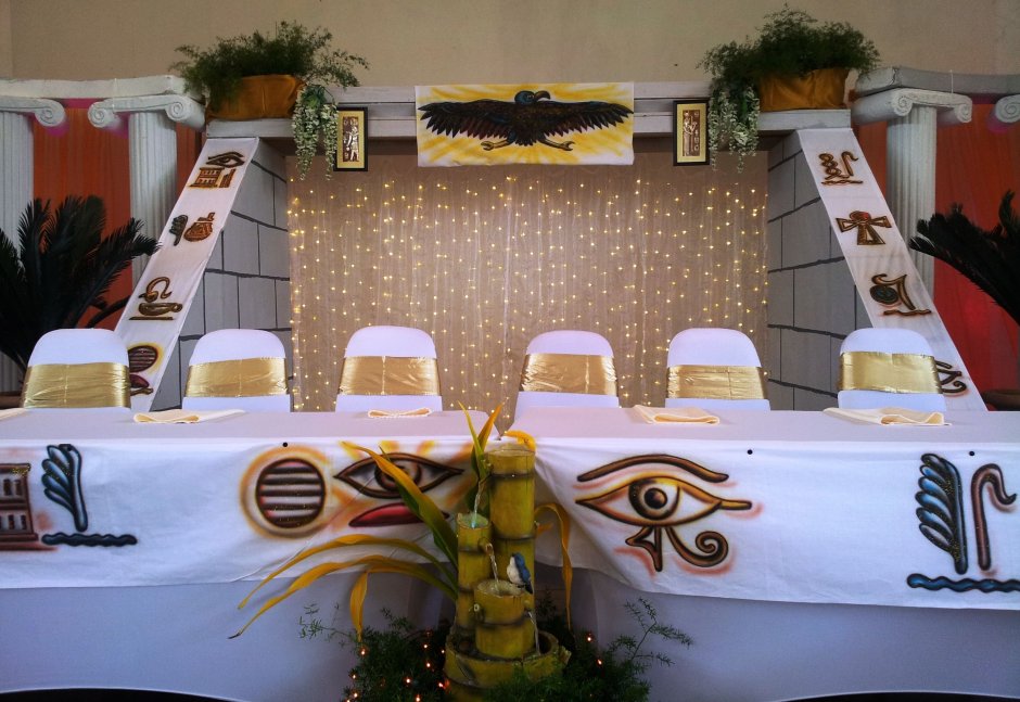 Вечеринка в египетском стиле украшение зала
