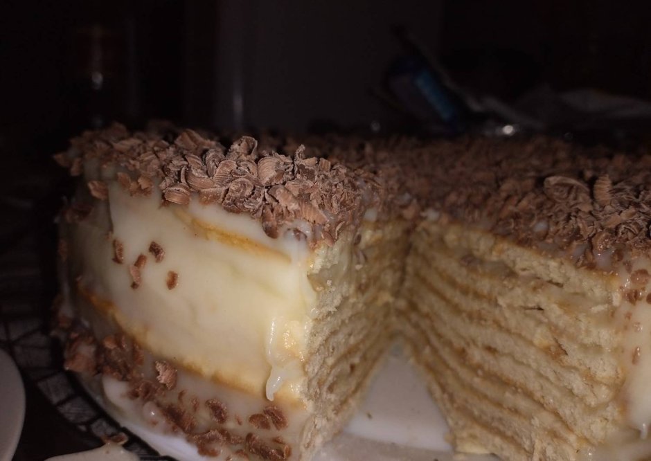 Тортик на сковороде с заварным кремом