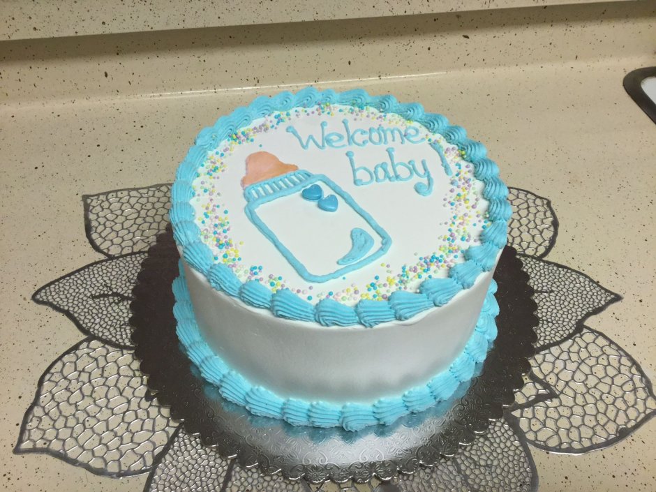 Украшение торта на рождение мальчика