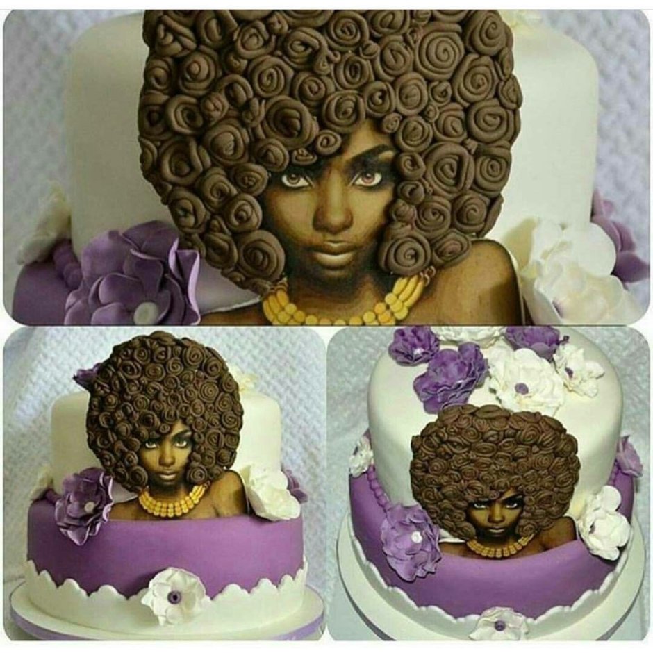 Декор торта девушка с волосами