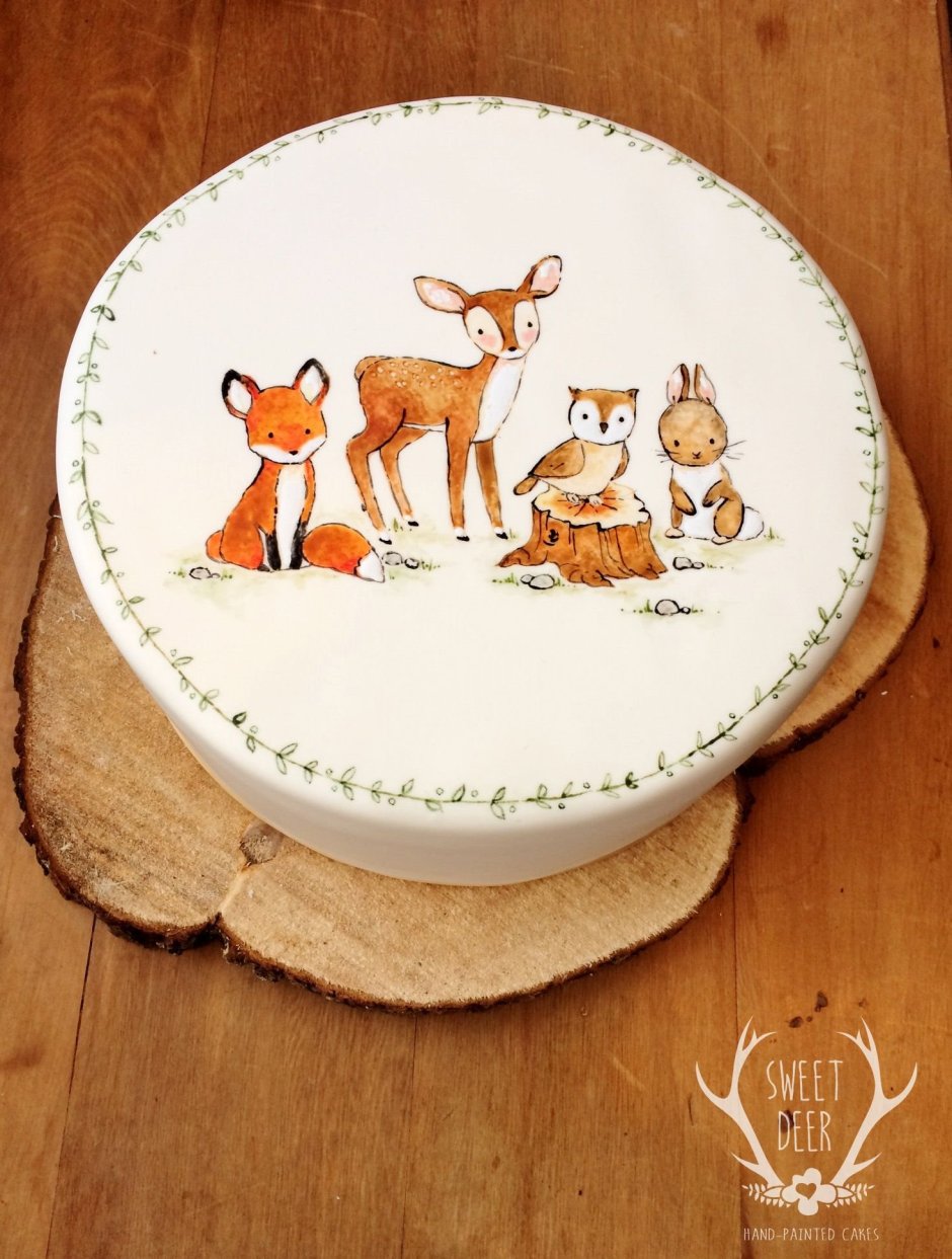 Торт с рисунком оленя