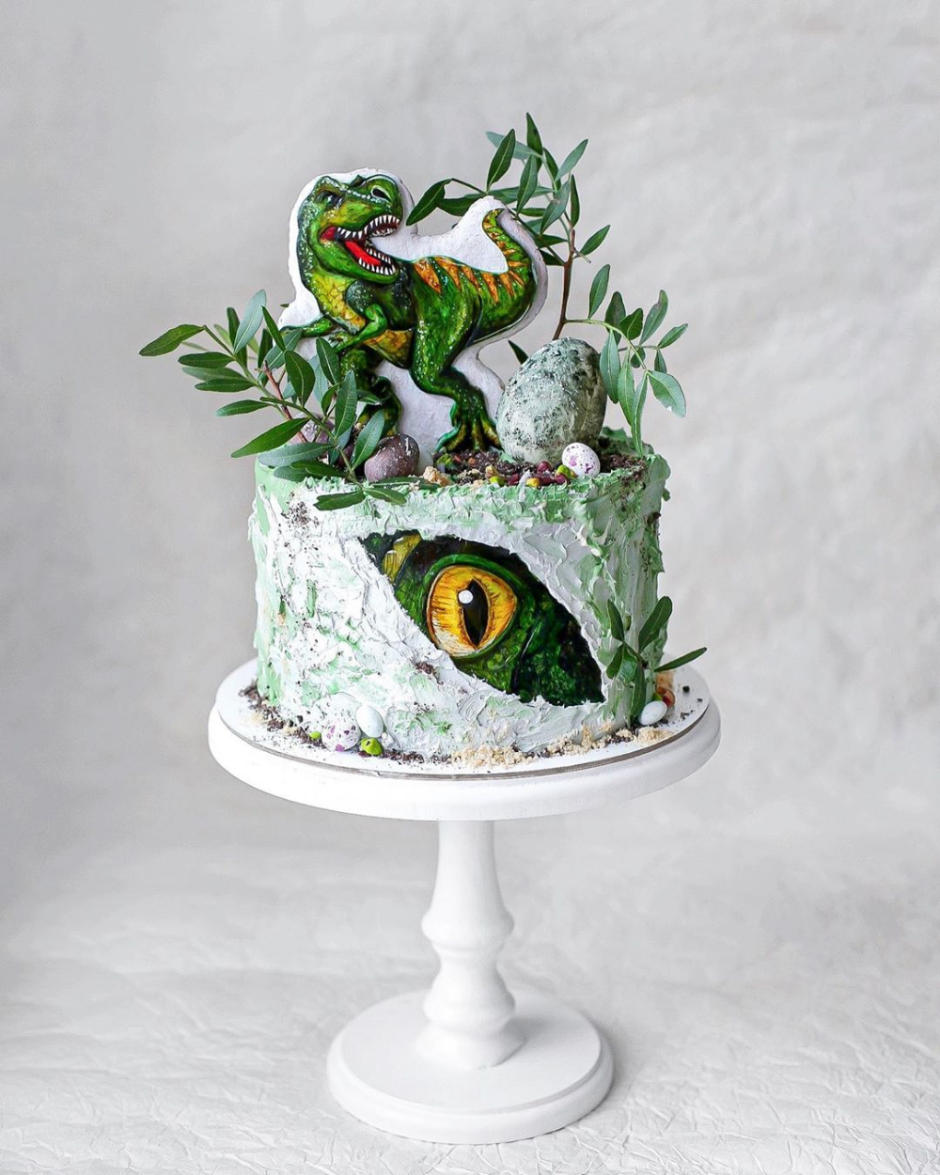 Стильный торт с динозаврами