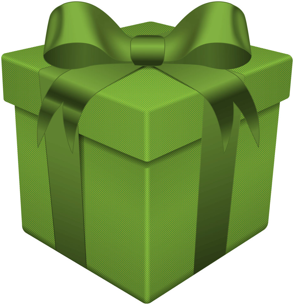 Зеленая подарочная коробка