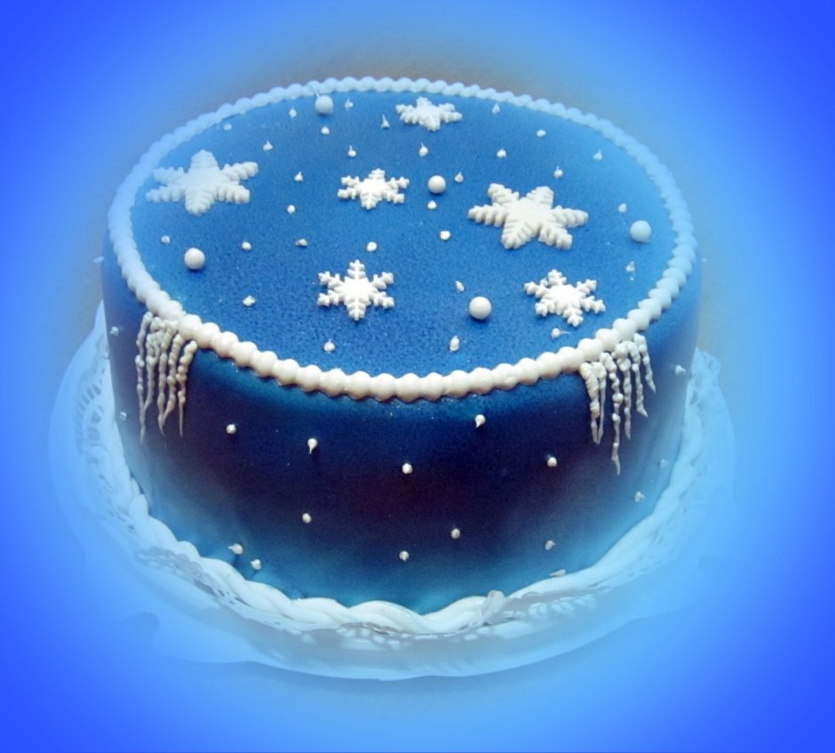 Новогодний торт синий