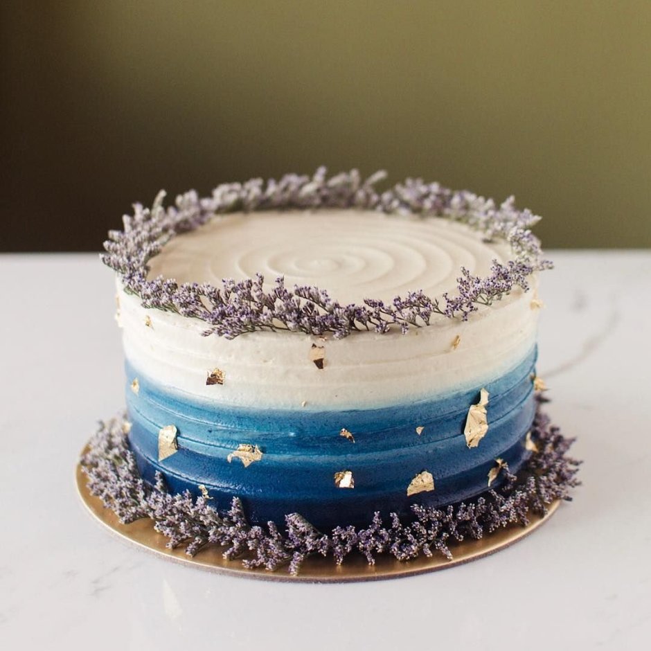 Синий декор торта