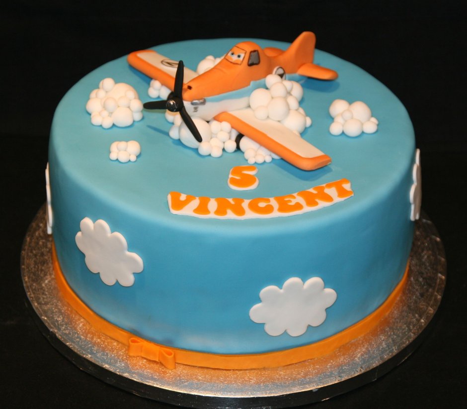 Торт с самолетом и абрикосами
