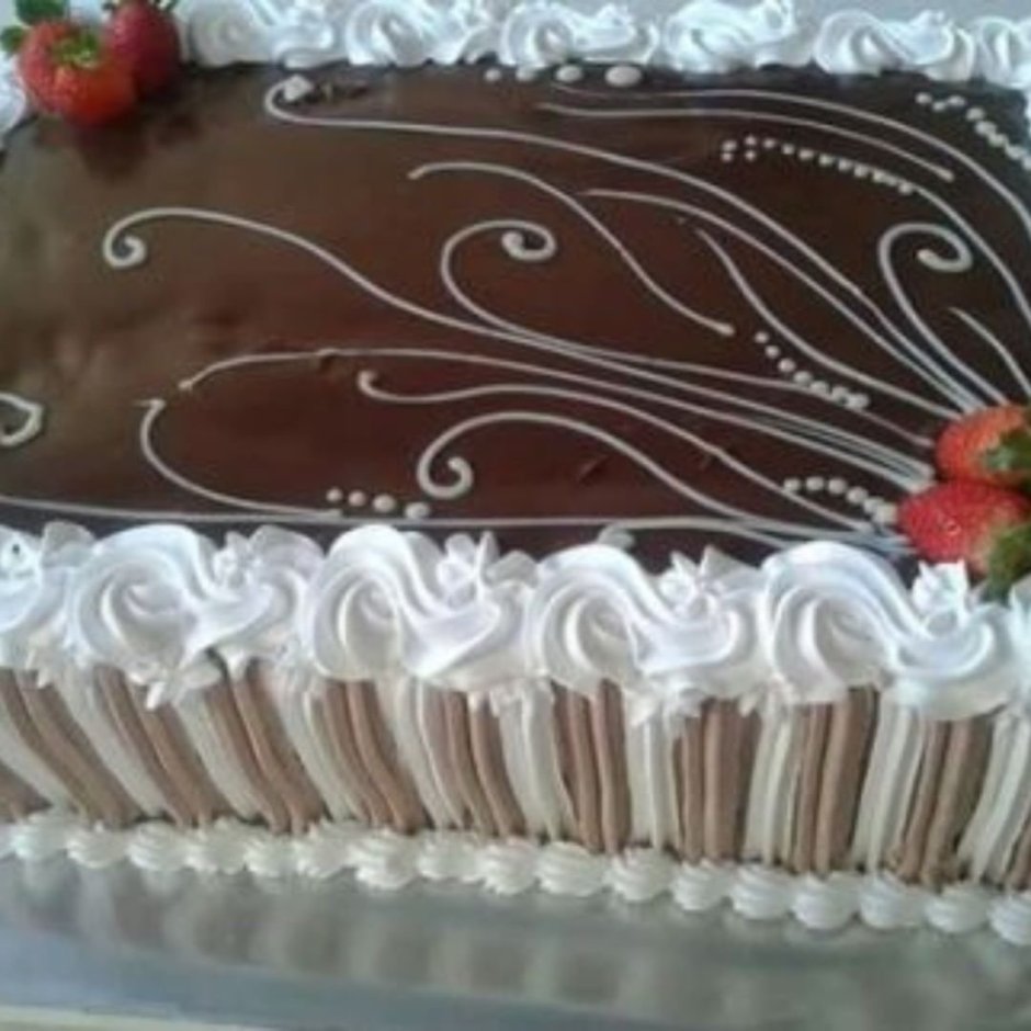 Декор прямоугольного торта