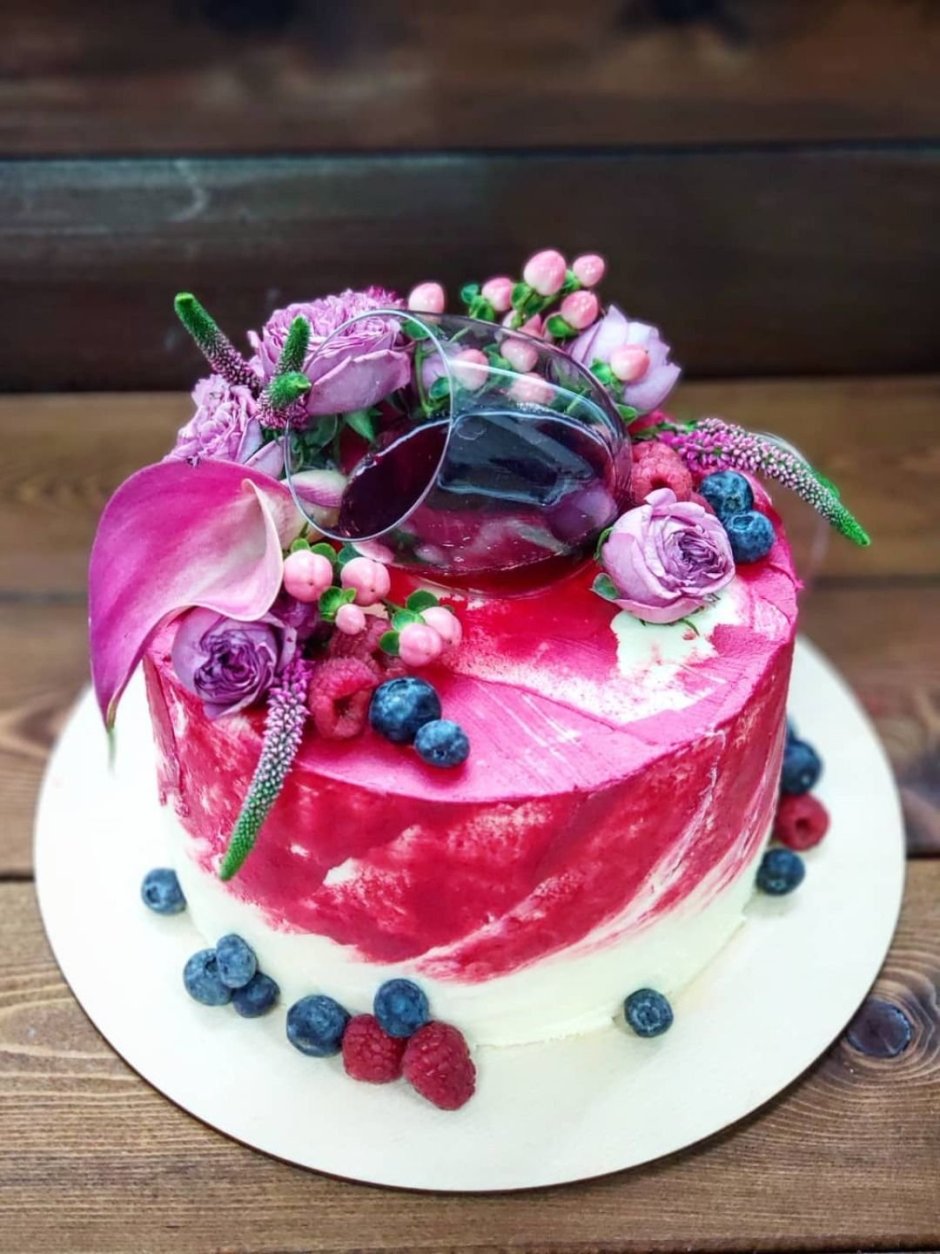 Торт фиолетово-малиновый