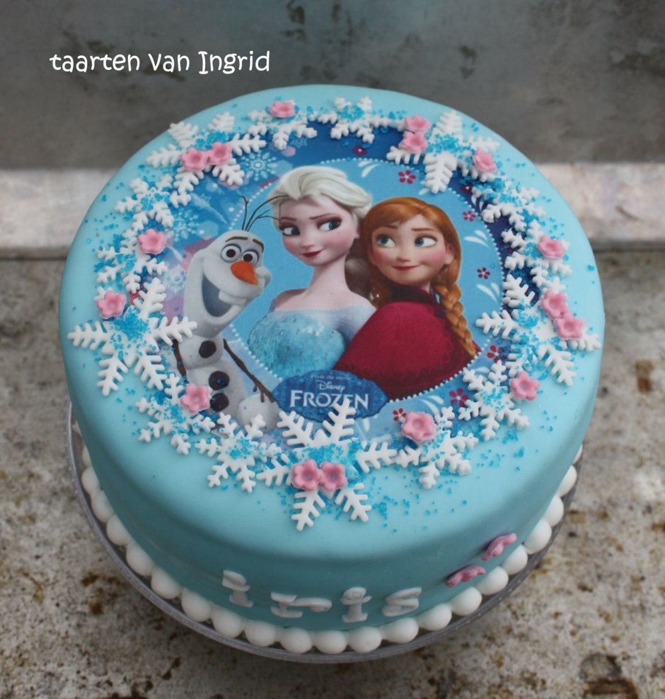 Frozen надпись торт