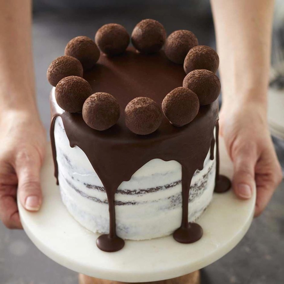 Украшение шоколадно трюфельного торта