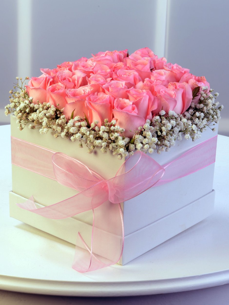 Торт цветочная коробка