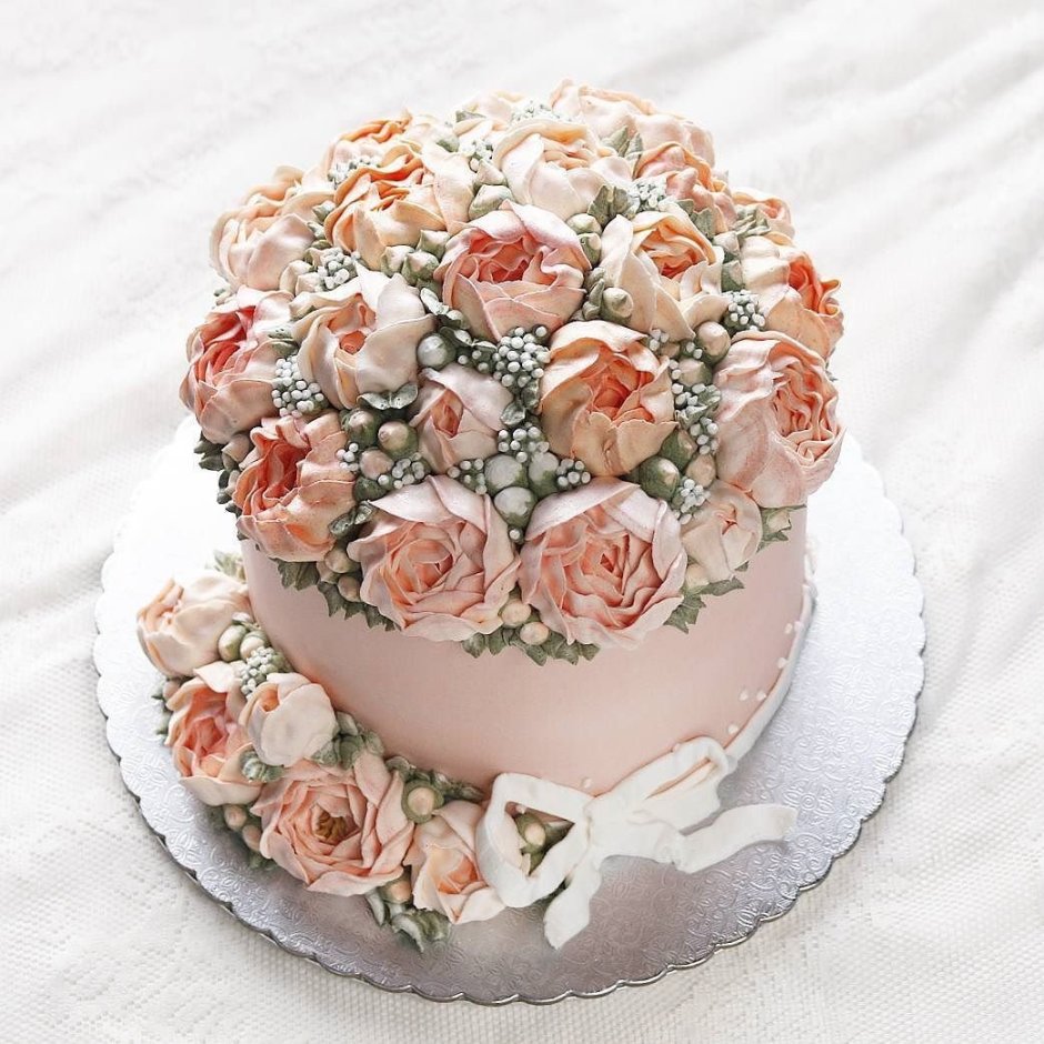 Красивые торты с кремовыми цветами