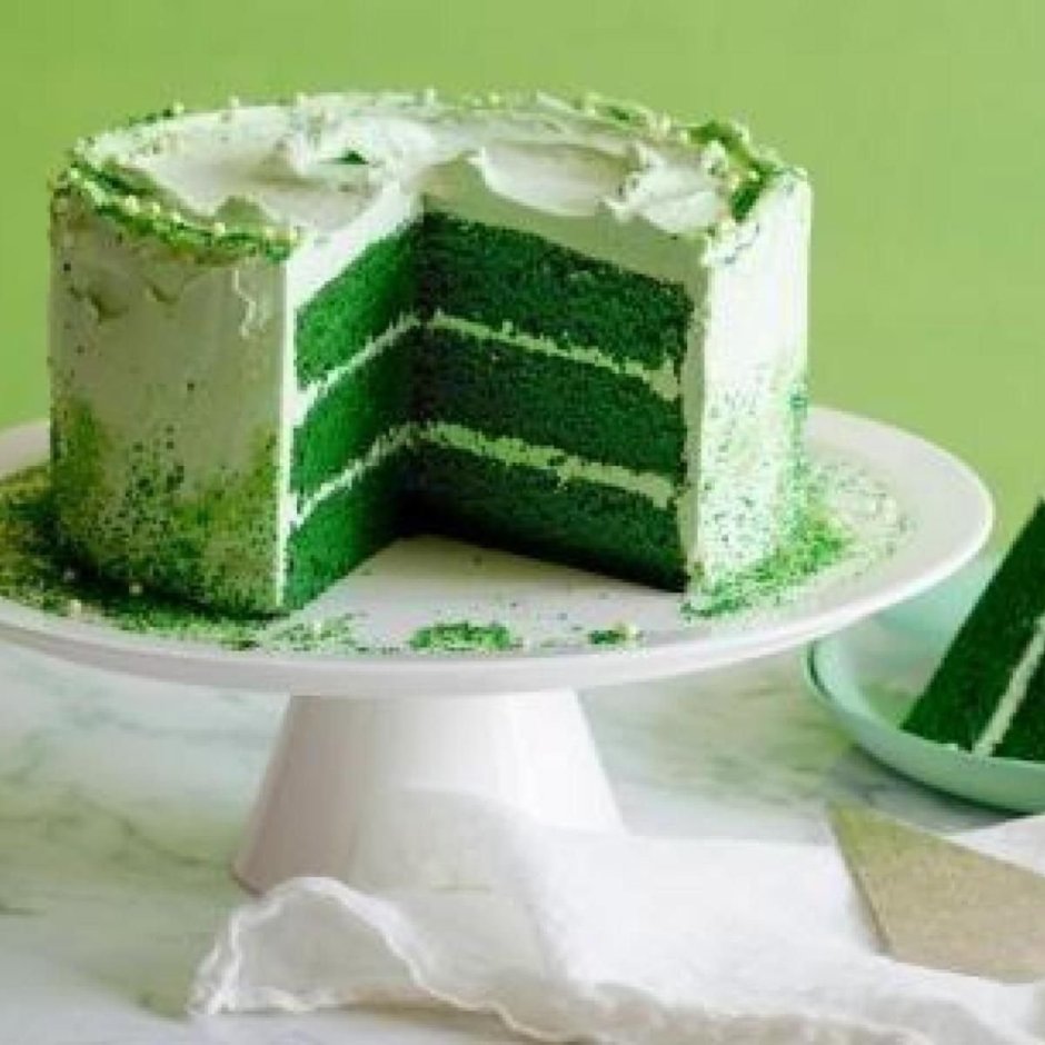 Ярко зеленый торт