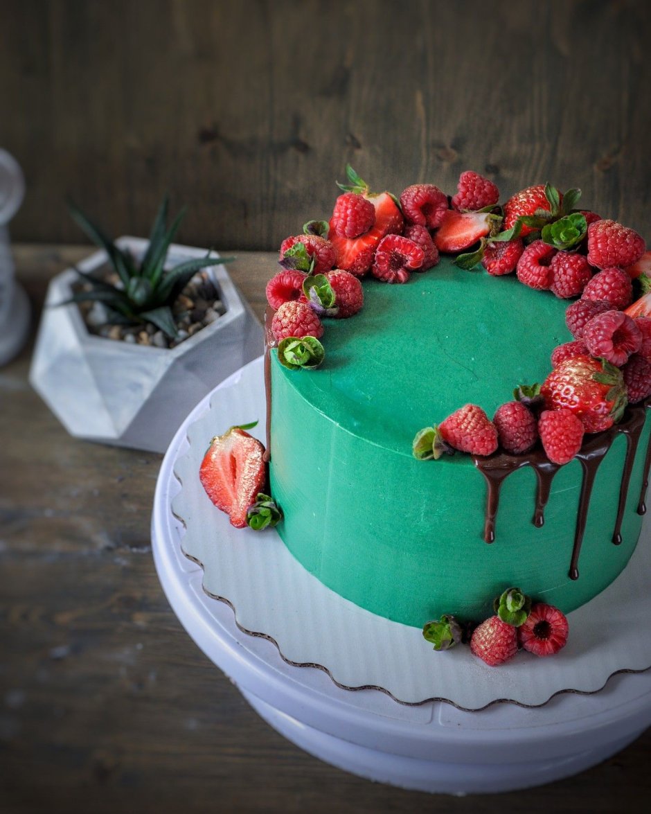 Красно-зеленый прямоугольный торт