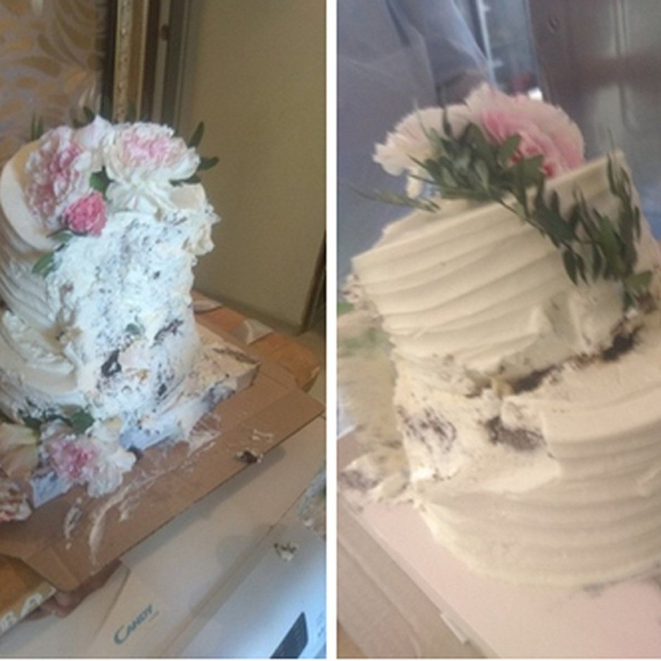Уронили свадебный торт