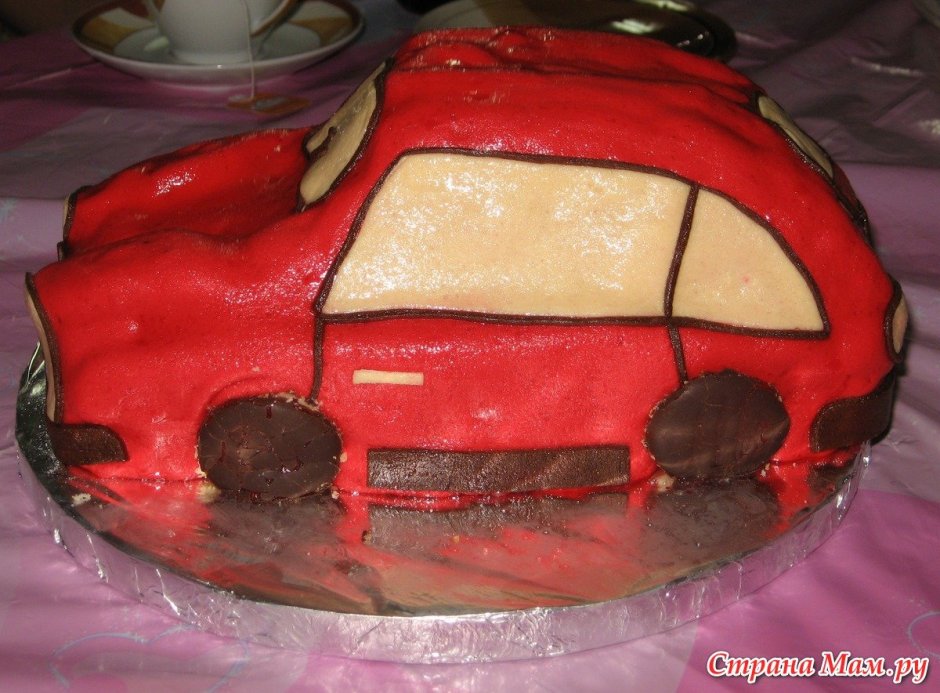 Торт машинка с Барби