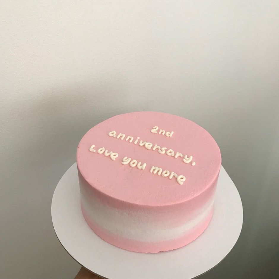 Розовый тортик с надписью