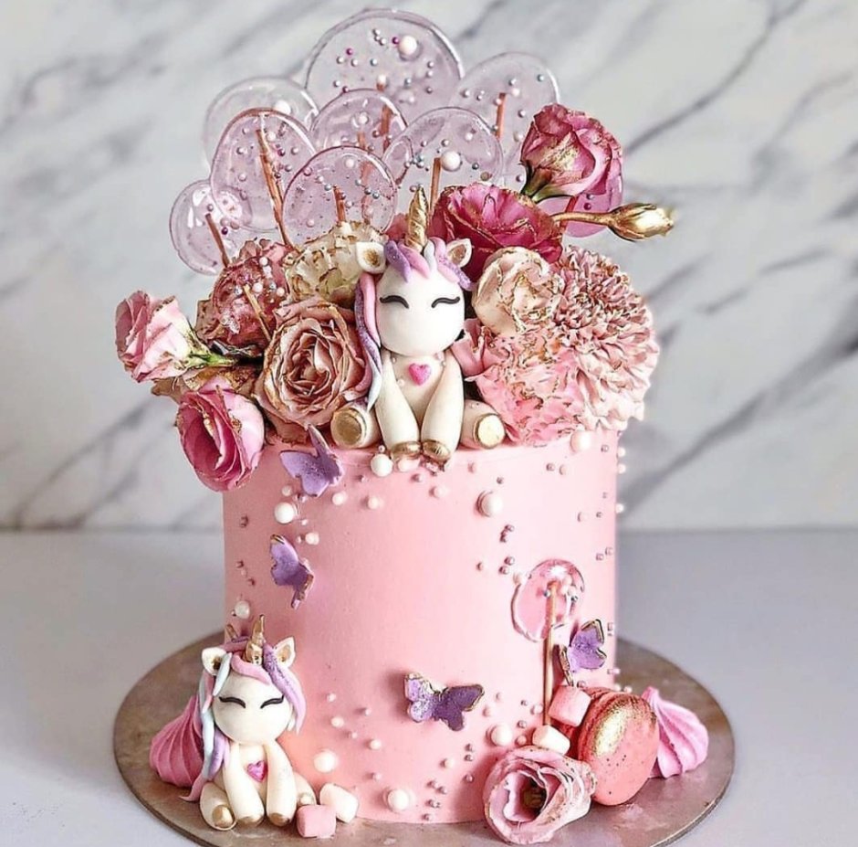 Торт Единорог розовый