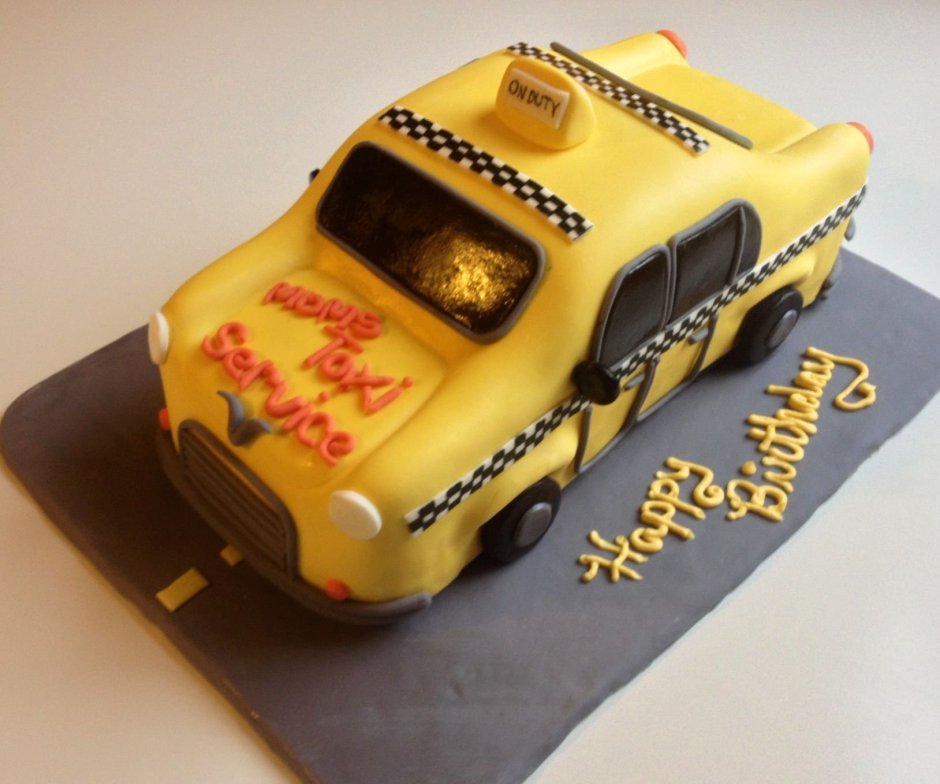 Торт в виде машины такси