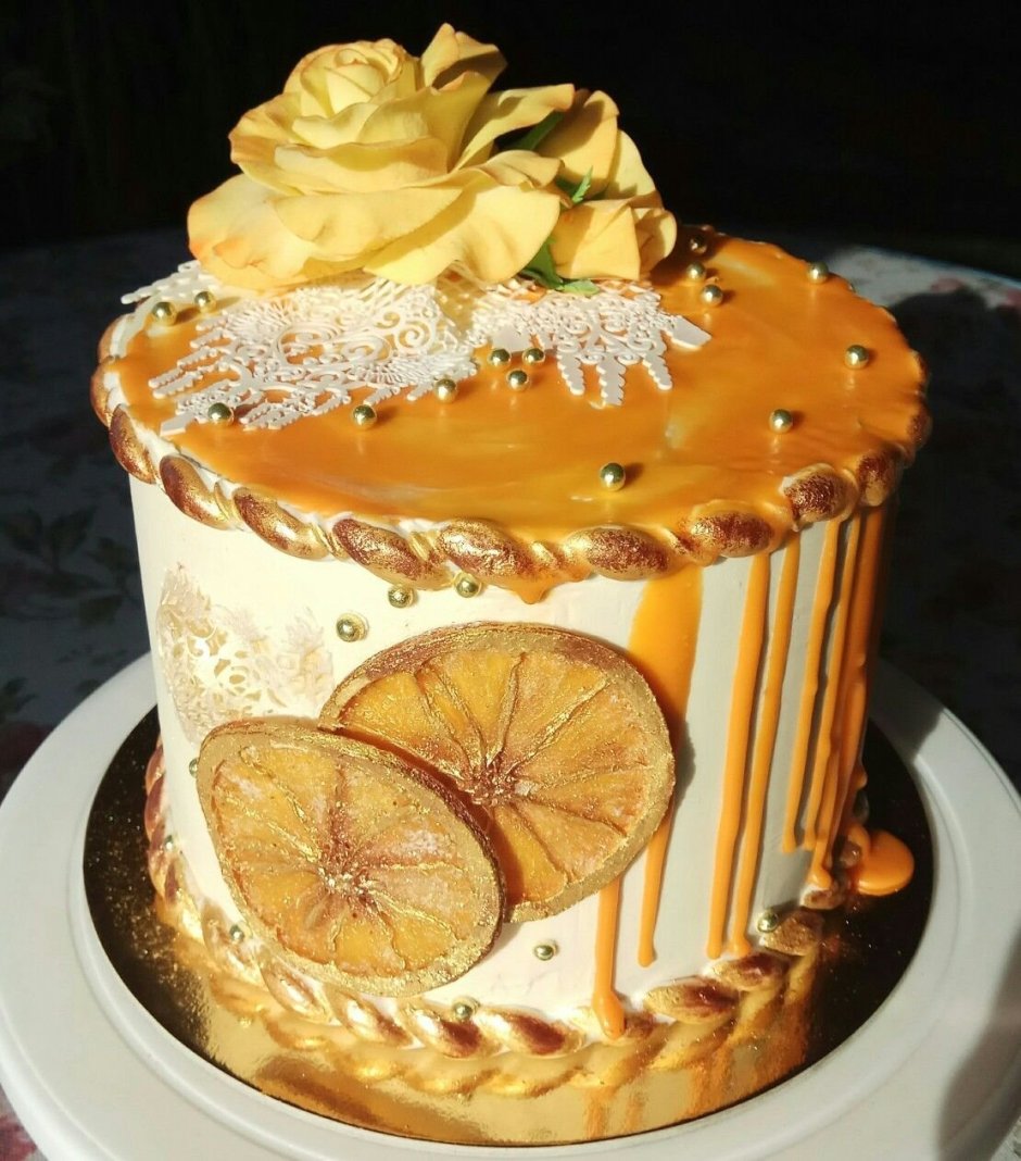 Украшение торта апельсинами