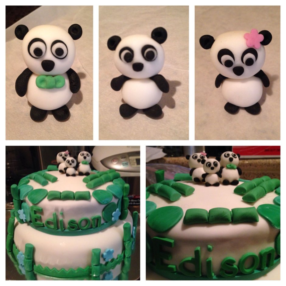 Двухэтажный торт Панда
