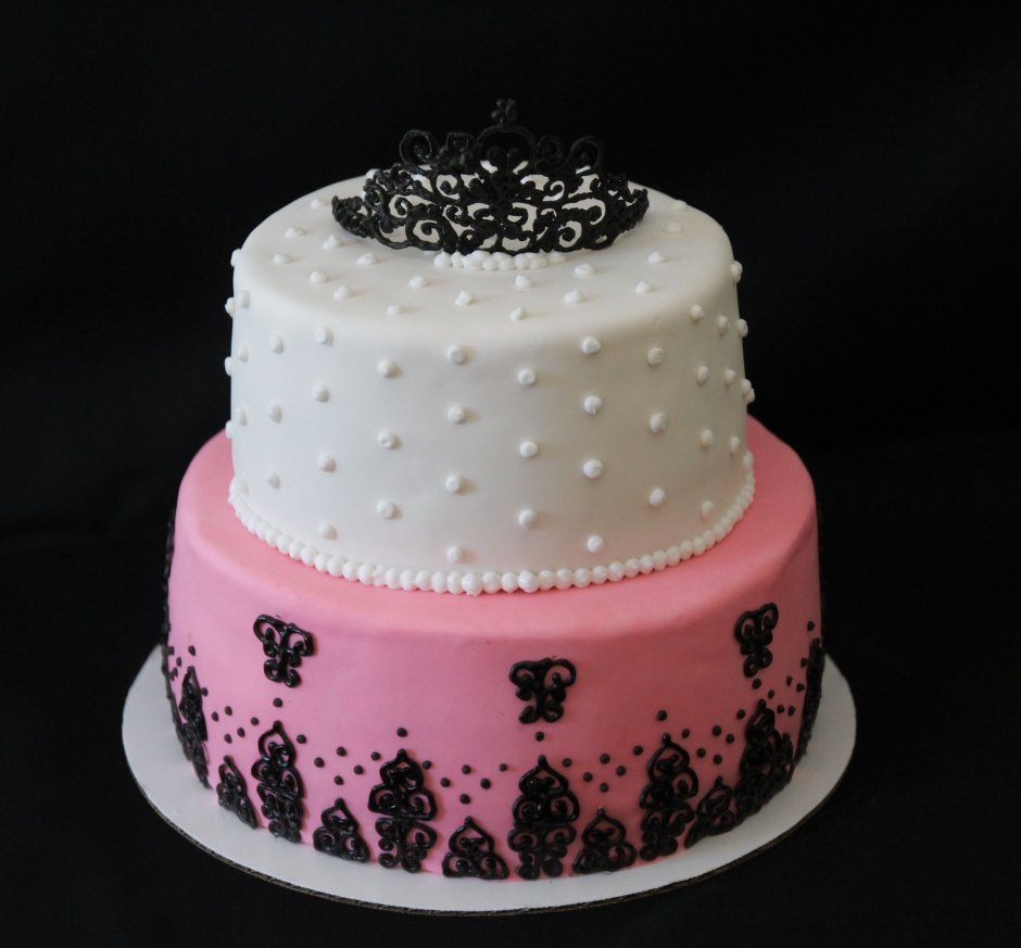 Корейский тортик черно розовый