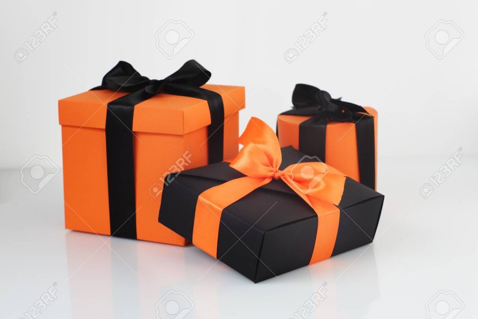 Подарок черно оранжевый