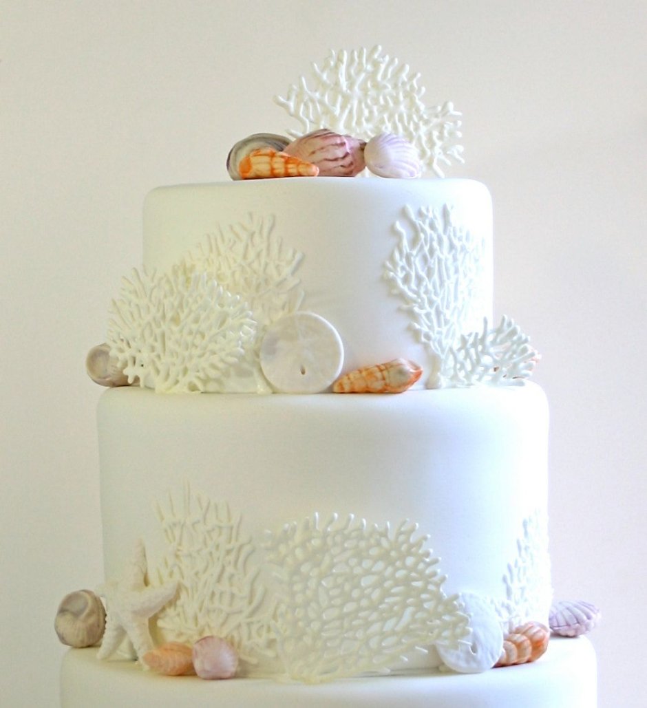 Торт с кораллами свадьба