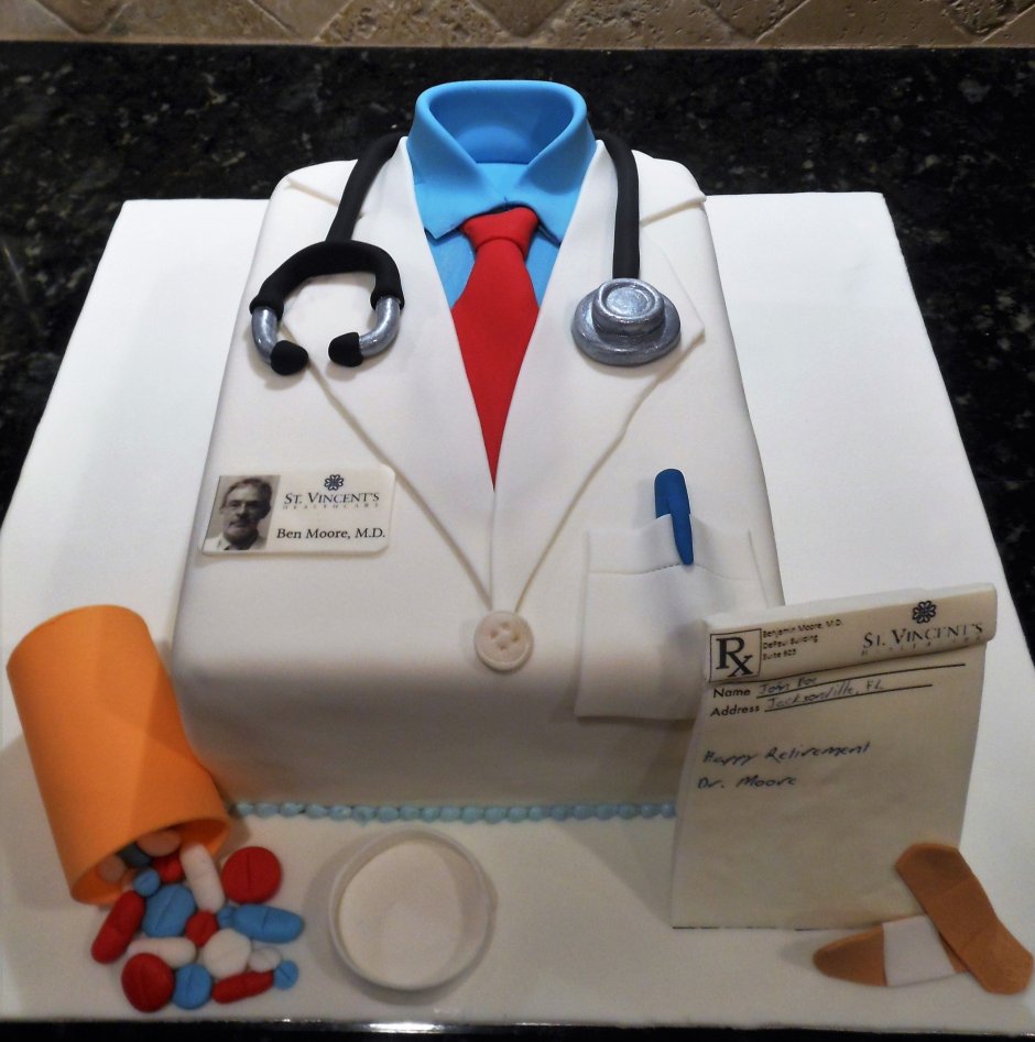 Медицинские аксессуары для врача на торт