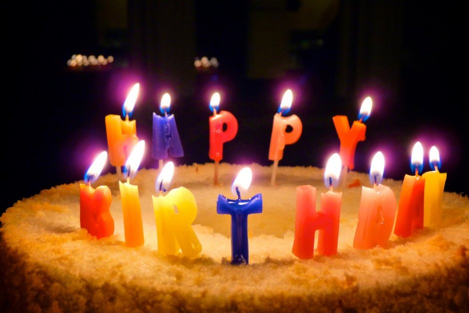 С днём рождения мужчине торт со свечами