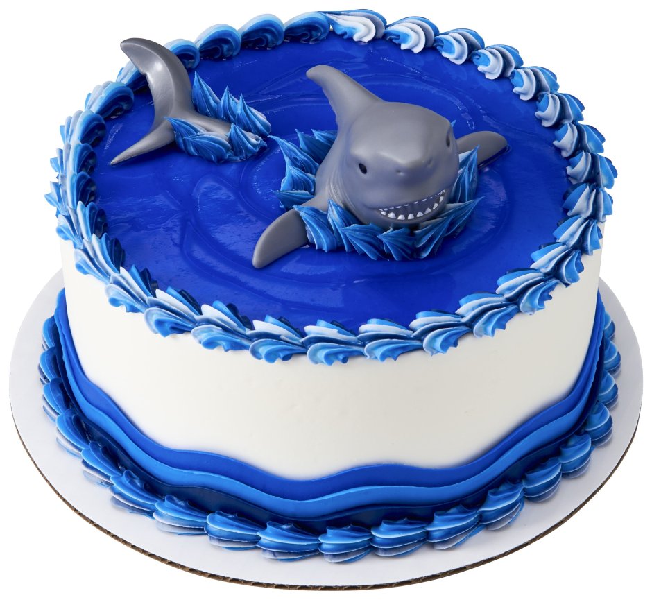 Декор торта с акулой детский