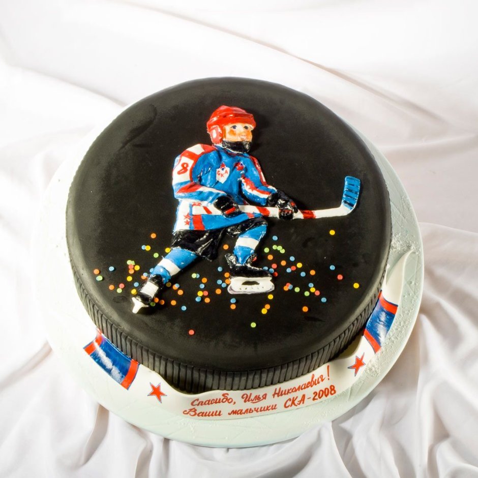 Украшение торта для хоккеиста