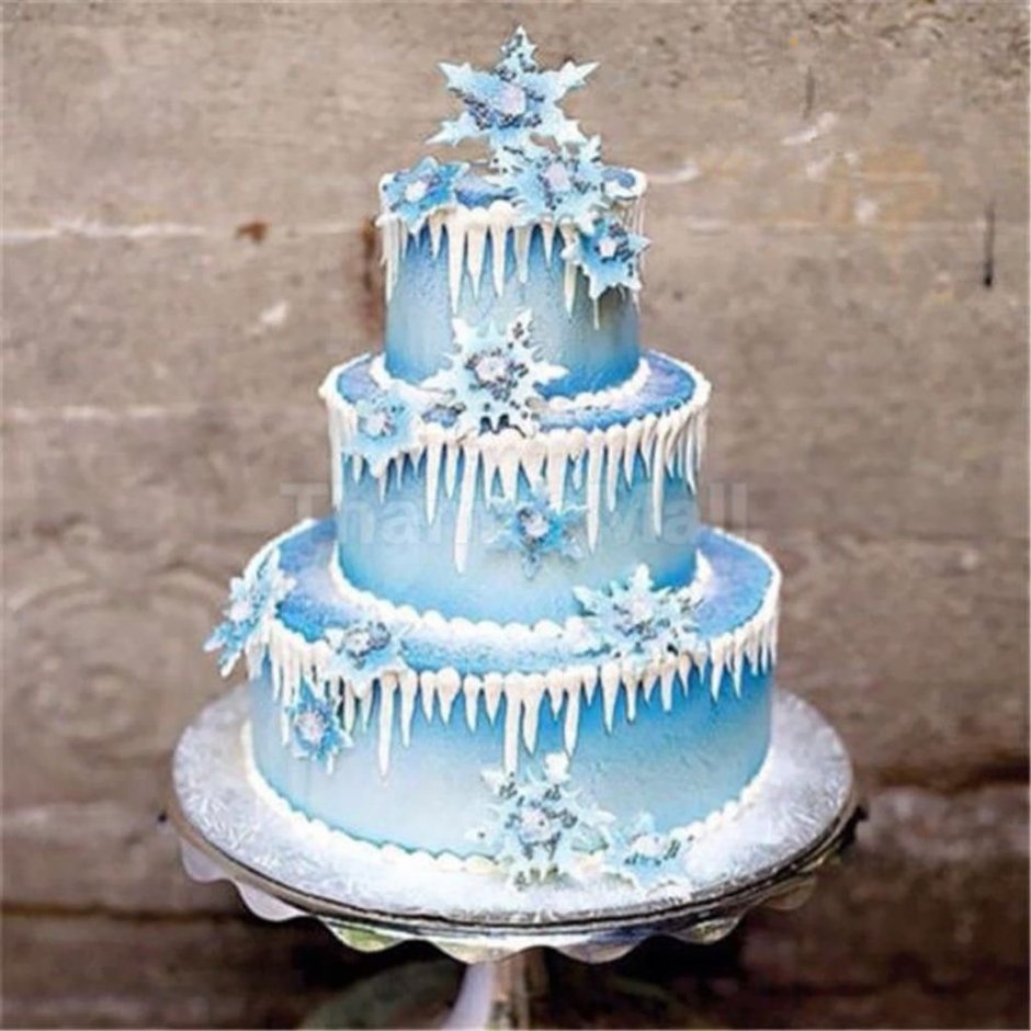 Зимний голубой торт