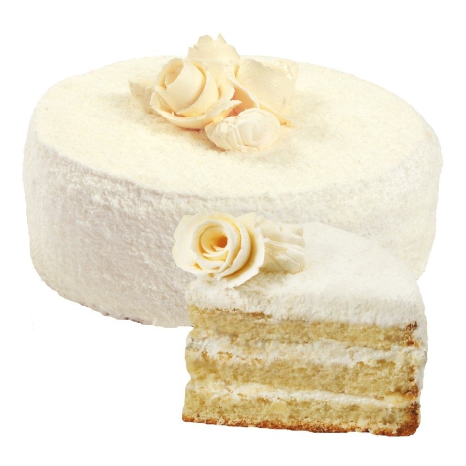 Торт Рафаэлло на белом фоне
