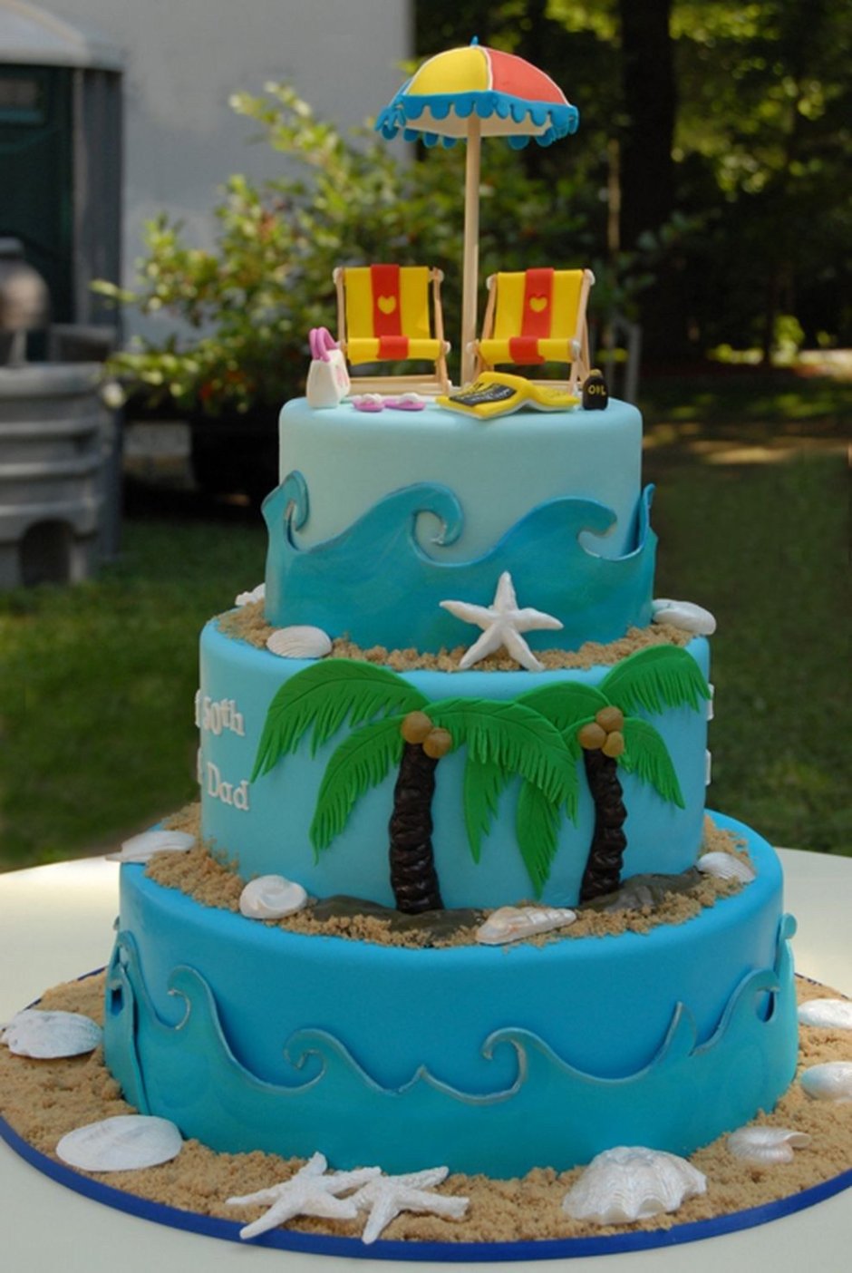 Торт в стиле пляж