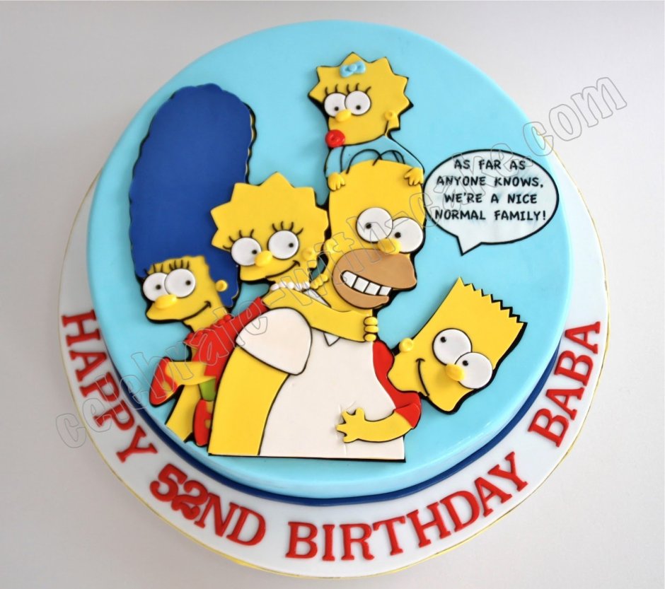 Торт с Гомером на день рождения