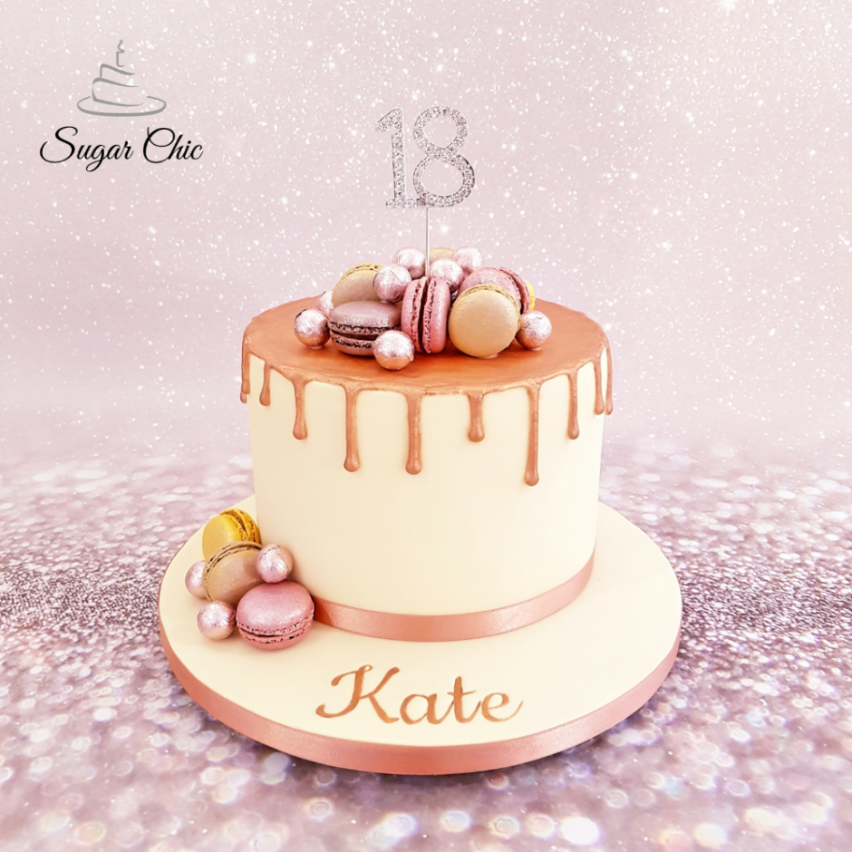 Kids Happy Birthday Rose Gold Cake